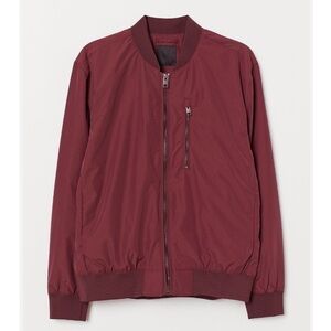 H&M Burgundy Long Sleeve Men’s Bomber Jacket